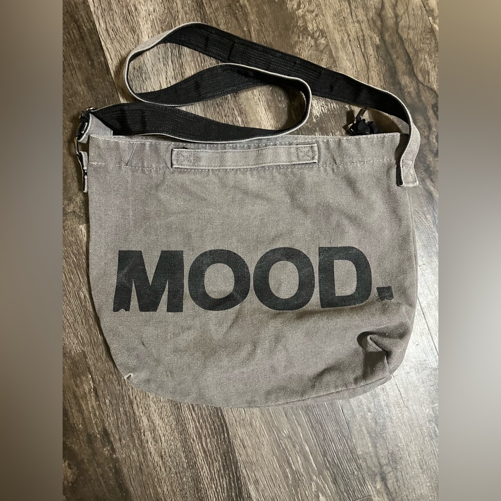 Canvas Crossbody Bag - black and gray